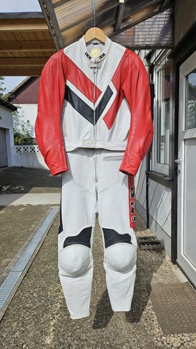 Motorrad lederkombi rot weiß - lederkombi, rot/weiß
